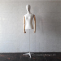 Fashion Female Mannequin With Wooden Arms DL278 Upper Body Fabric Display Dummy For Sale